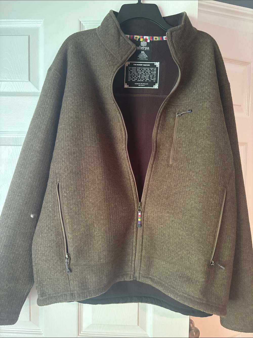 Sherpa Olive Green Men's Full-Zip Jacket